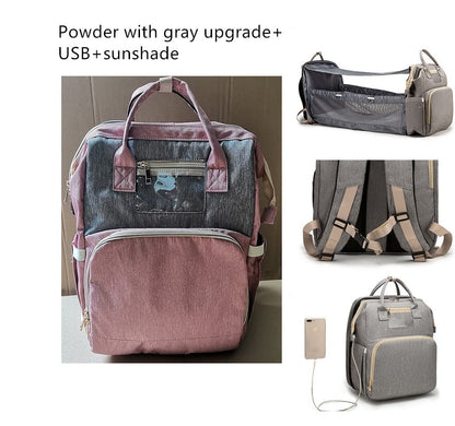 USB Charging Mommy Backpack | Foldable, Large Capacity & Multi-Functional