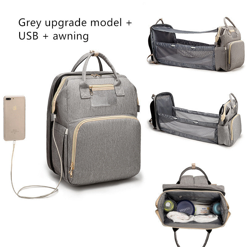 USB Charging Mommy Backpack | Foldable, Large Capacity & Multi-Functional