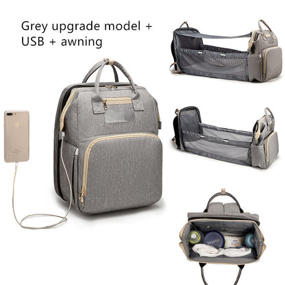 USB Charging Mommy Backpack | Foldable, Large Capacity & Multi-Functional